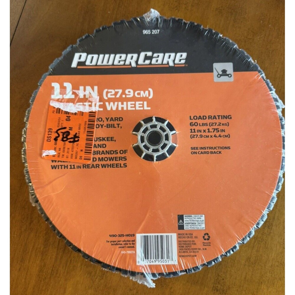 New PowerCare 11 x 1.75 Inch Universal Plastic Wheel‎ Lawn Mowers Replacement